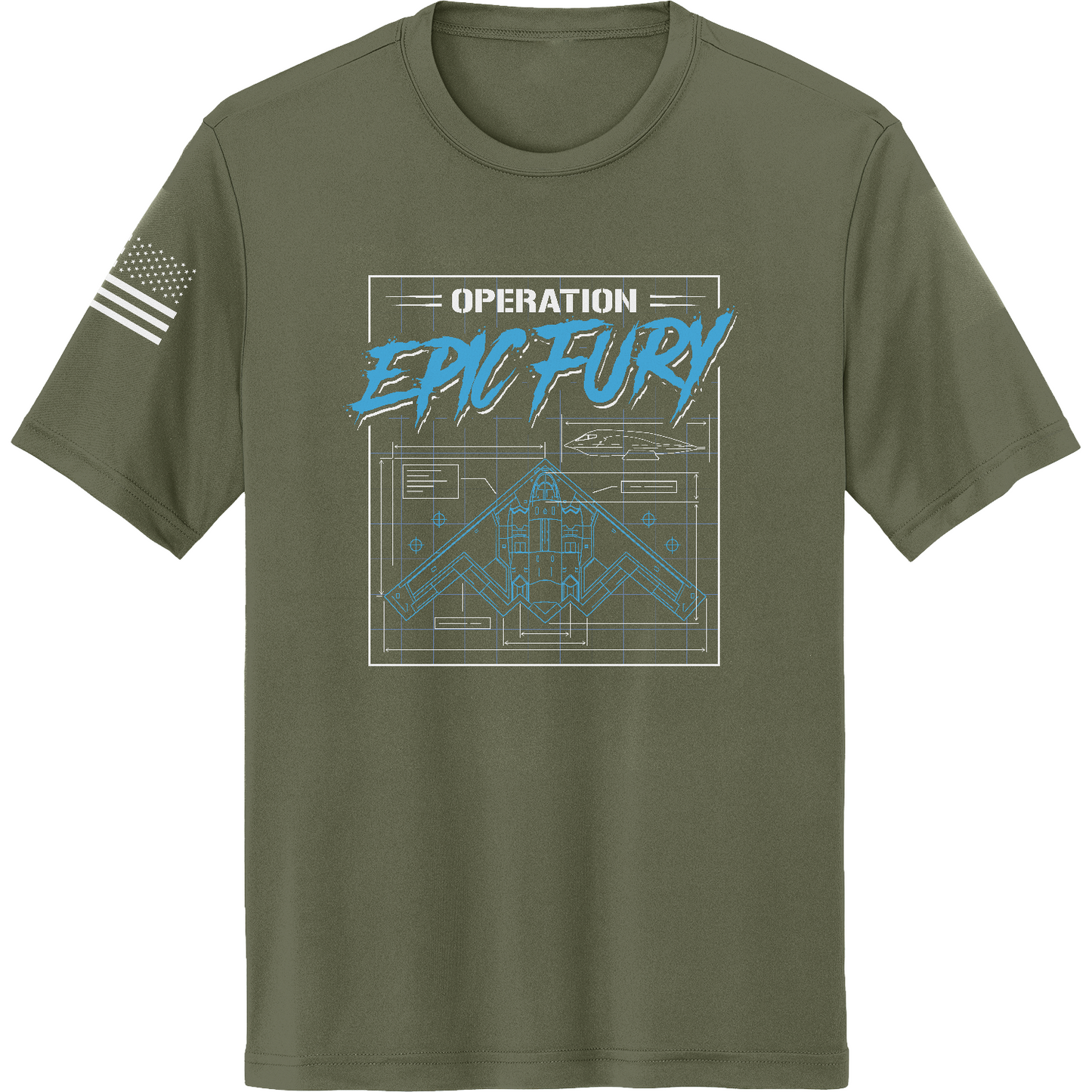 TEST CUSTOM Operation Epic Fury Hi-Tech SS Performance Tee - Blueprint