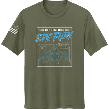 TEST CUSTOM Operation Epic Fury Hi-Tech SS Performance Tee - Blueprint