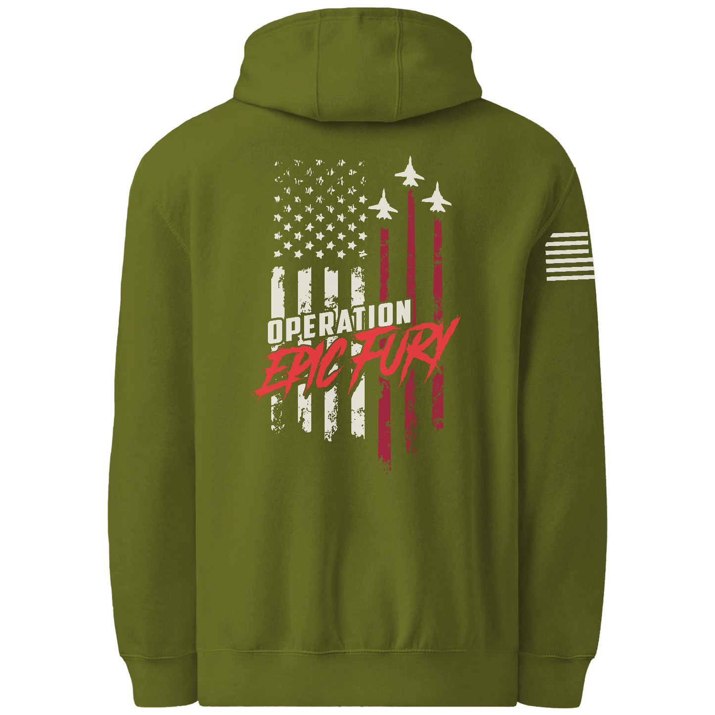 CUSTOM Operation Epic Fury Comfort Unisex Hooded Sweatshirt - Flag