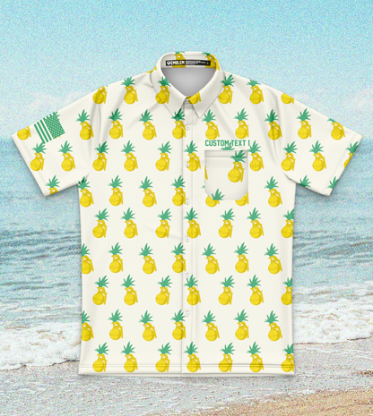 Custom Emblem Party Series Core Men's SS Performance Party Shirt - Pineapple Grenade