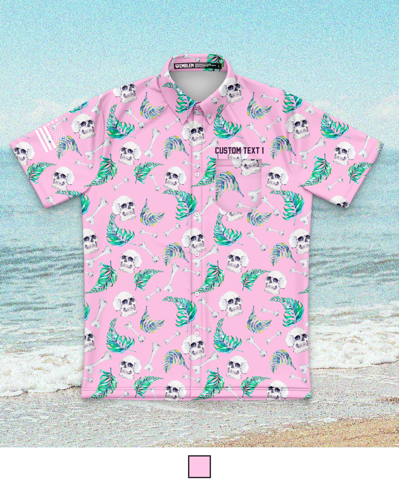 Custom Emblem Party Series Core Men's SS Performance Party Shirt - Pink Skull