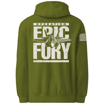 Operation Epic Fury Comfort Unisex Hooded Sweatshirt - Plane