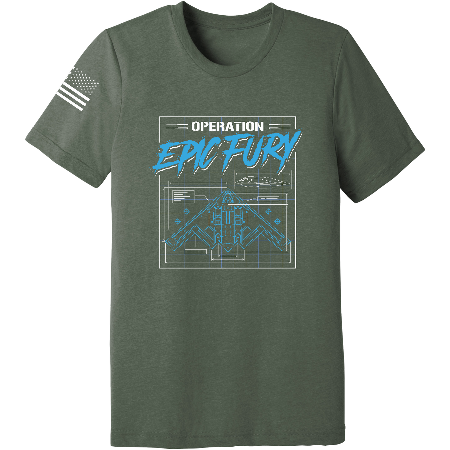 CUSTOM Operation Epic Fury Comfort Unisex Triblend SS Tee - Blueprint