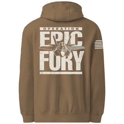 CUSTOM Operation Epic Fury Comfort Unisex Hooded Sweatshirt - Plane