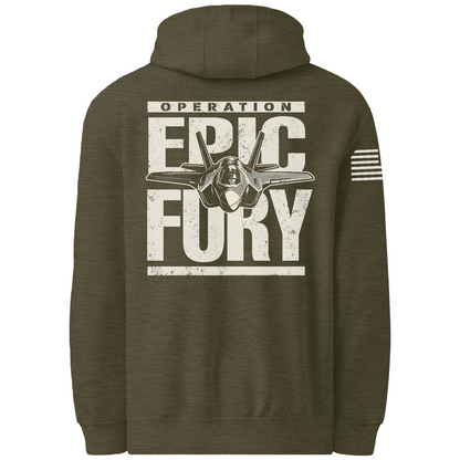 Operation Epic Fury Comfort Unisex Hooded Sweatshirt - Plane