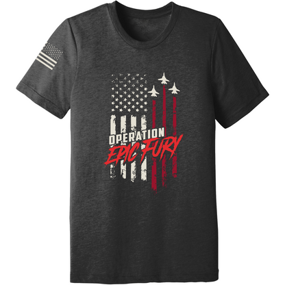 CUSTOM Operation Epic Fury Comfort Unisex Triblend SS Tee - Flag