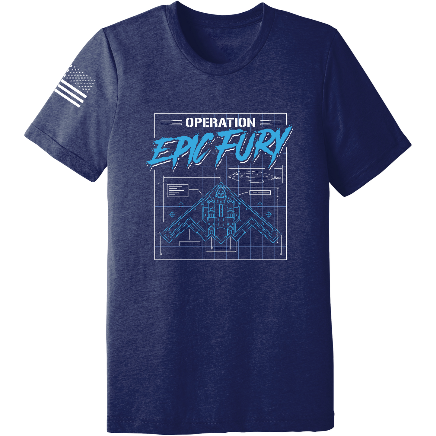 CUSTOM Operation Epic Fury Comfort Unisex Triblend SS Tee - Blueprint