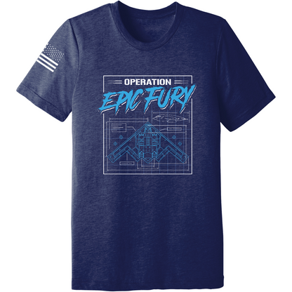 CUSTOM Operation Epic Fury Comfort Unisex Triblend SS Tee - Blueprint