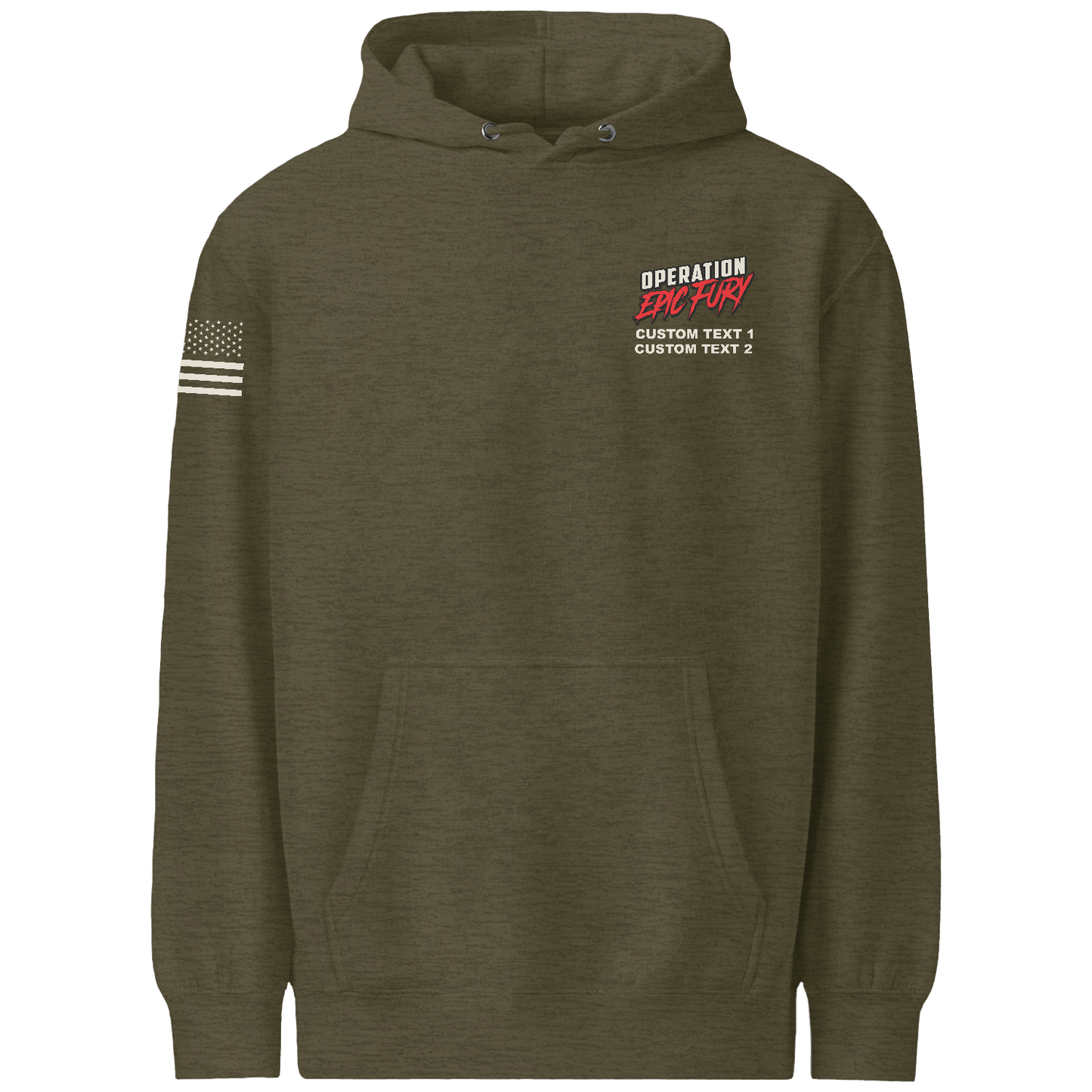 CUSTOM Operation Epic Fury Comfort Unisex Hooded Sweatshirt - Flag