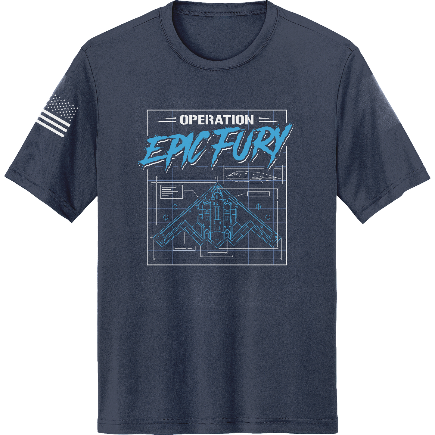 CUSTOM Operation Epic Fury Hi-Tech SS Performance Tee - Blueprint