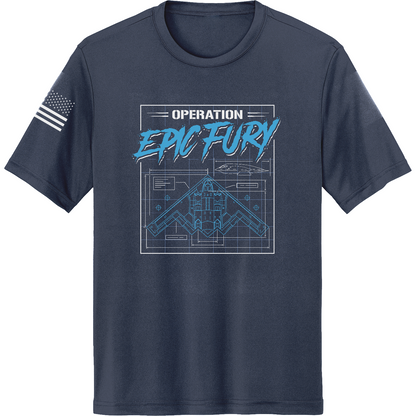 CUSTOM Operation Epic Fury Hi-Tech SS Performance Tee - Blueprint