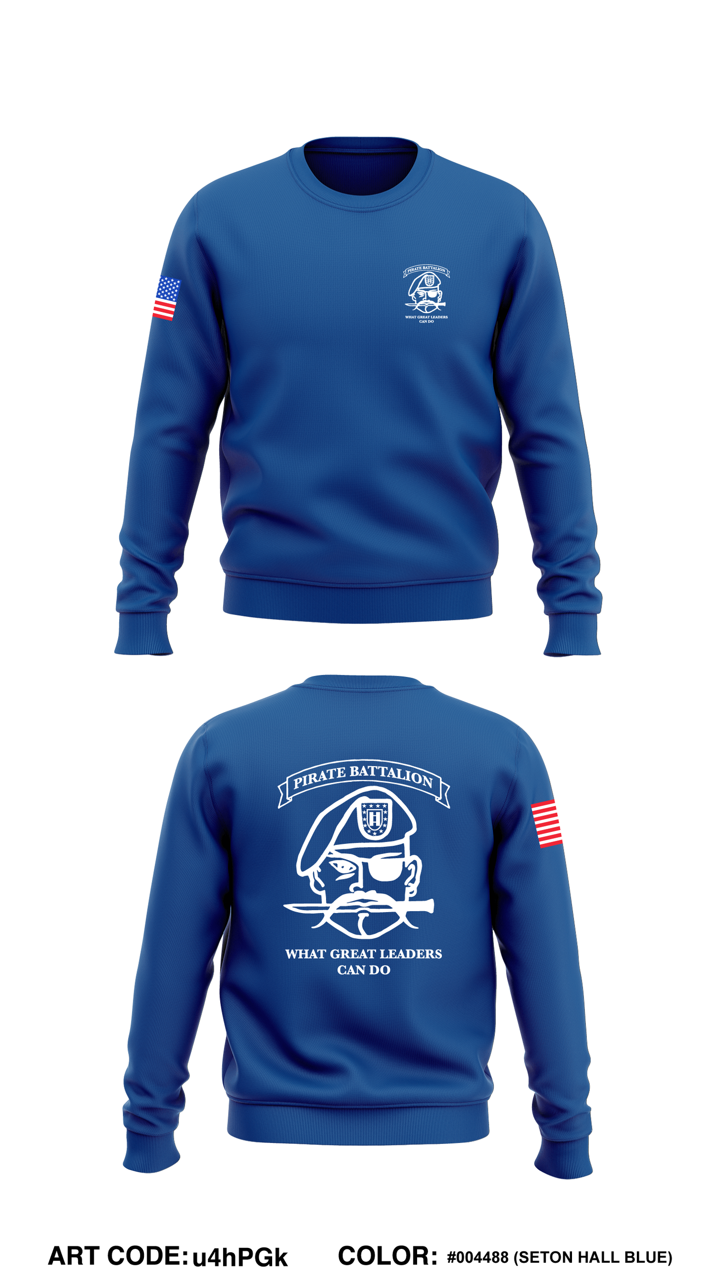 Seton Hall University Army ROTC - Pirate Battalion Core Men's Crewneck Performance Sweatshirt - u4hPGk