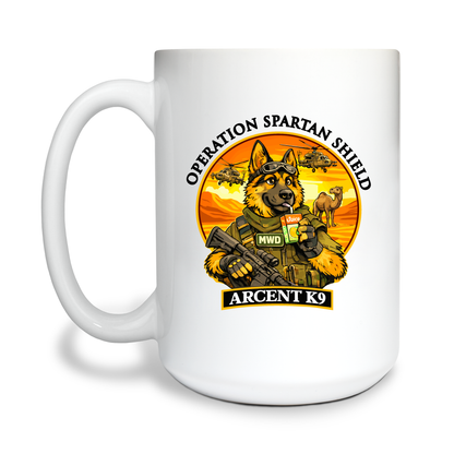 ARCENT K9 15 oz White Ceramic Mug - rFD6Tu