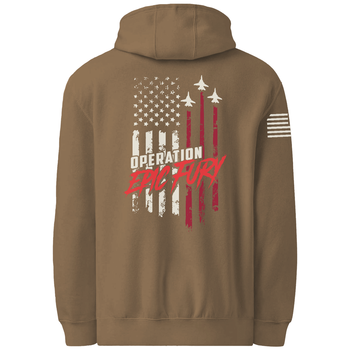 CUSTOM Operation Epic Fury Comfort Unisex Hooded Sweatshirt - Flag