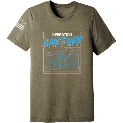 CUSTOM Operation Epic Fury Comfort Unisex Triblend SS Tee - Blueprint