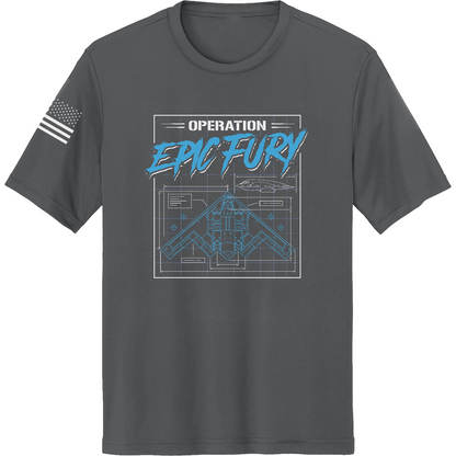 CUSTOM Operation Epic Fury Hi-Tech SS Performance Tee - Blueprint