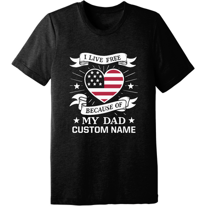 CUSTOM Emblem Comfort Unisex Triblend SS Tee - Live Free Heart Dad