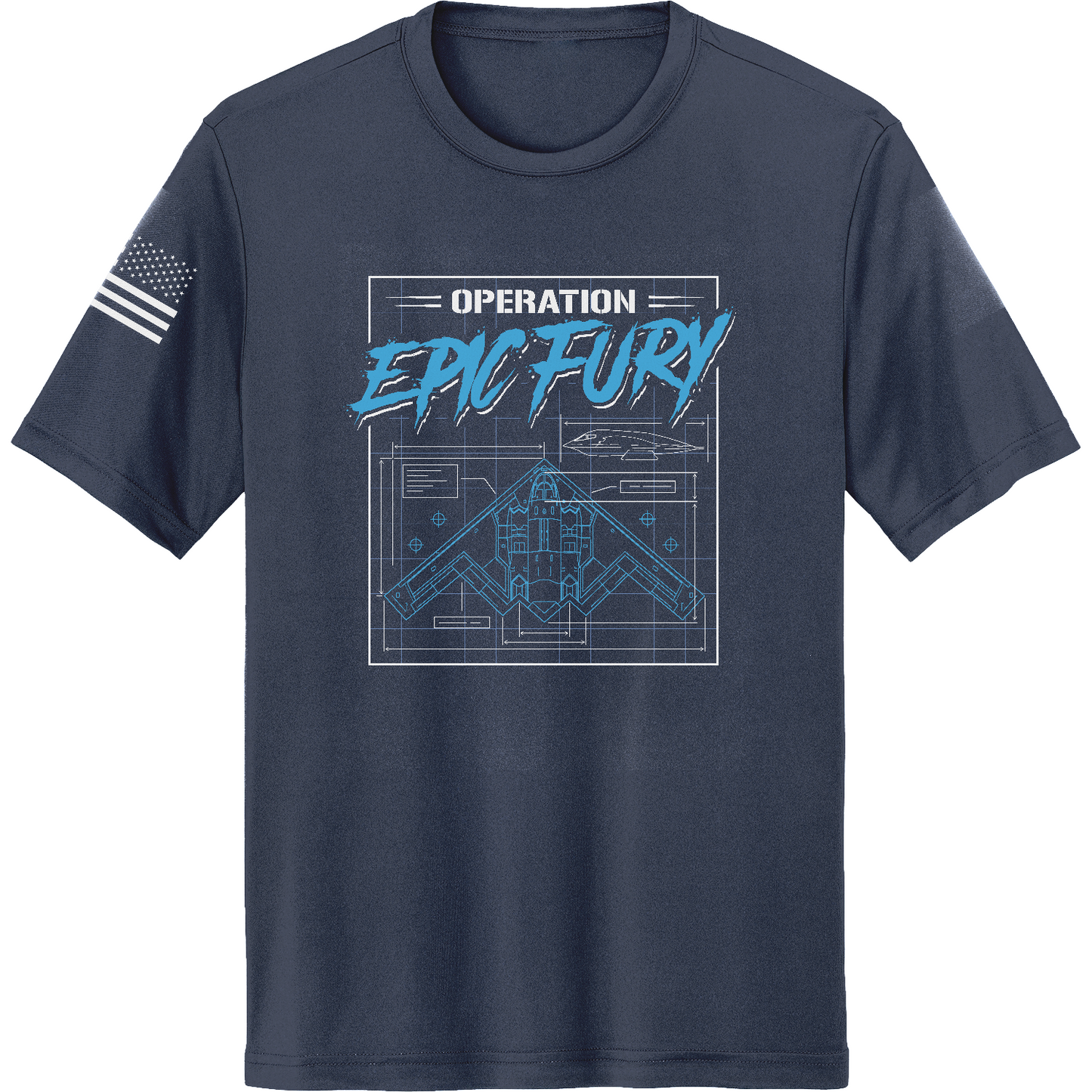 Operation Epic Fury Hi-Tech SS Performance Tee - Blueprint
