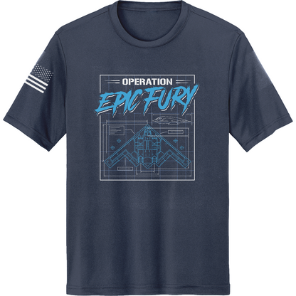 Operation Epic Fury Hi-Tech SS Performance Tee - Blueprint