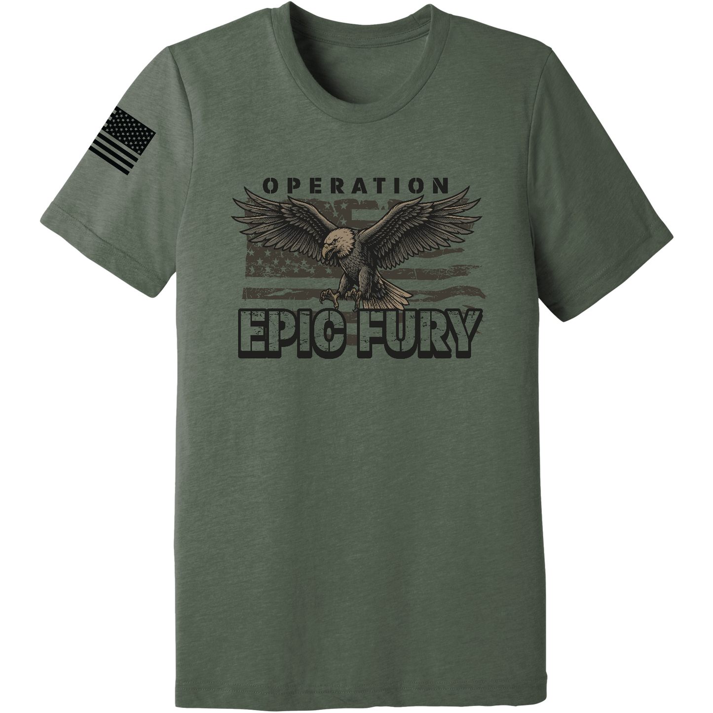 Operation Epic Fury Comfort Unisex Triblend SS Tee - Eagle Flag