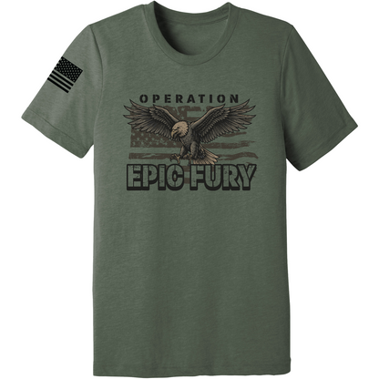 Operation Epic Fury Comfort Unisex Triblend SS Tee - Eagle Flag