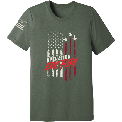 CUSTOM Operation Epic Fury Comfort Unisex Triblend SS Tee - Flag
