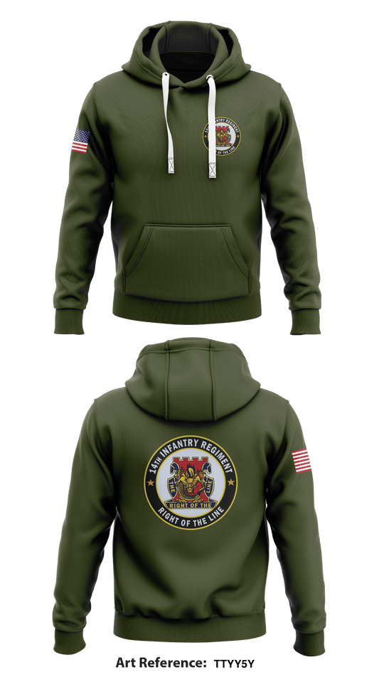 1-14 Infantry Battalion Store 1 Core Men's Hooded Performance Sweatshirt - TtyY5Y