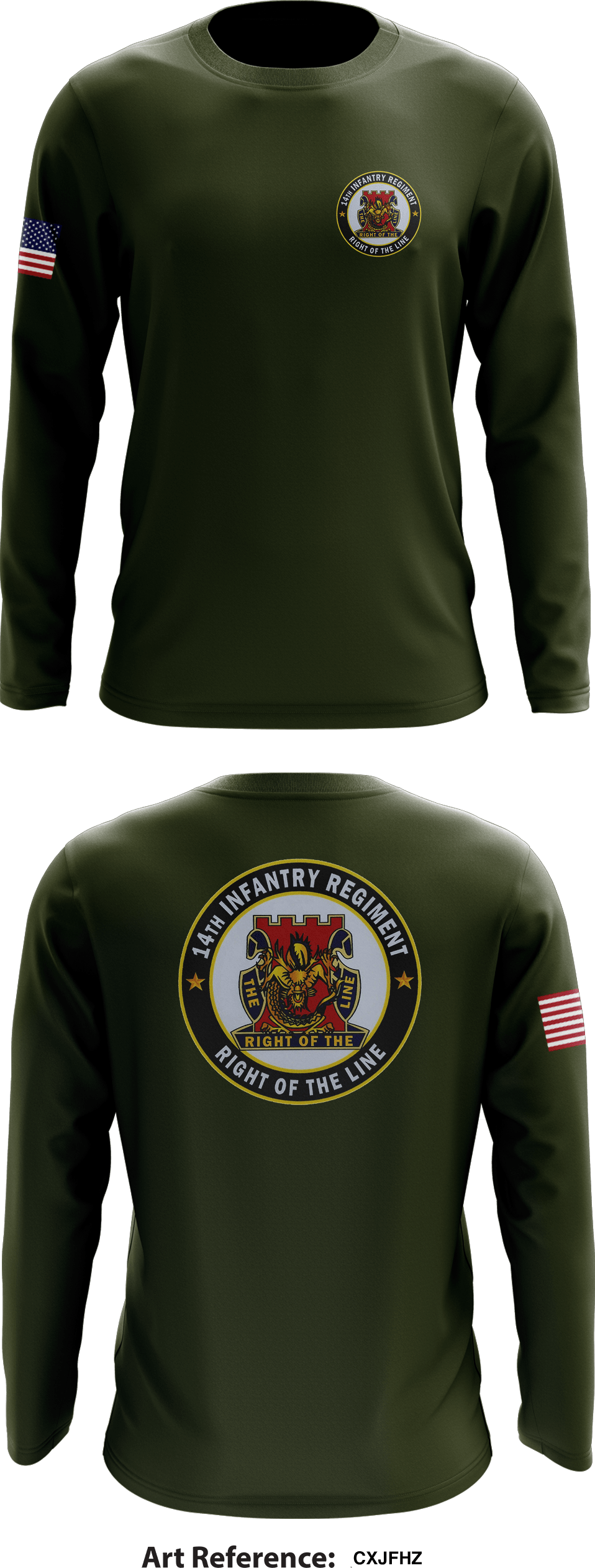 1-14 Infantry Battalion Store 1 Core Men's LS Performance Tee - CxjFhz