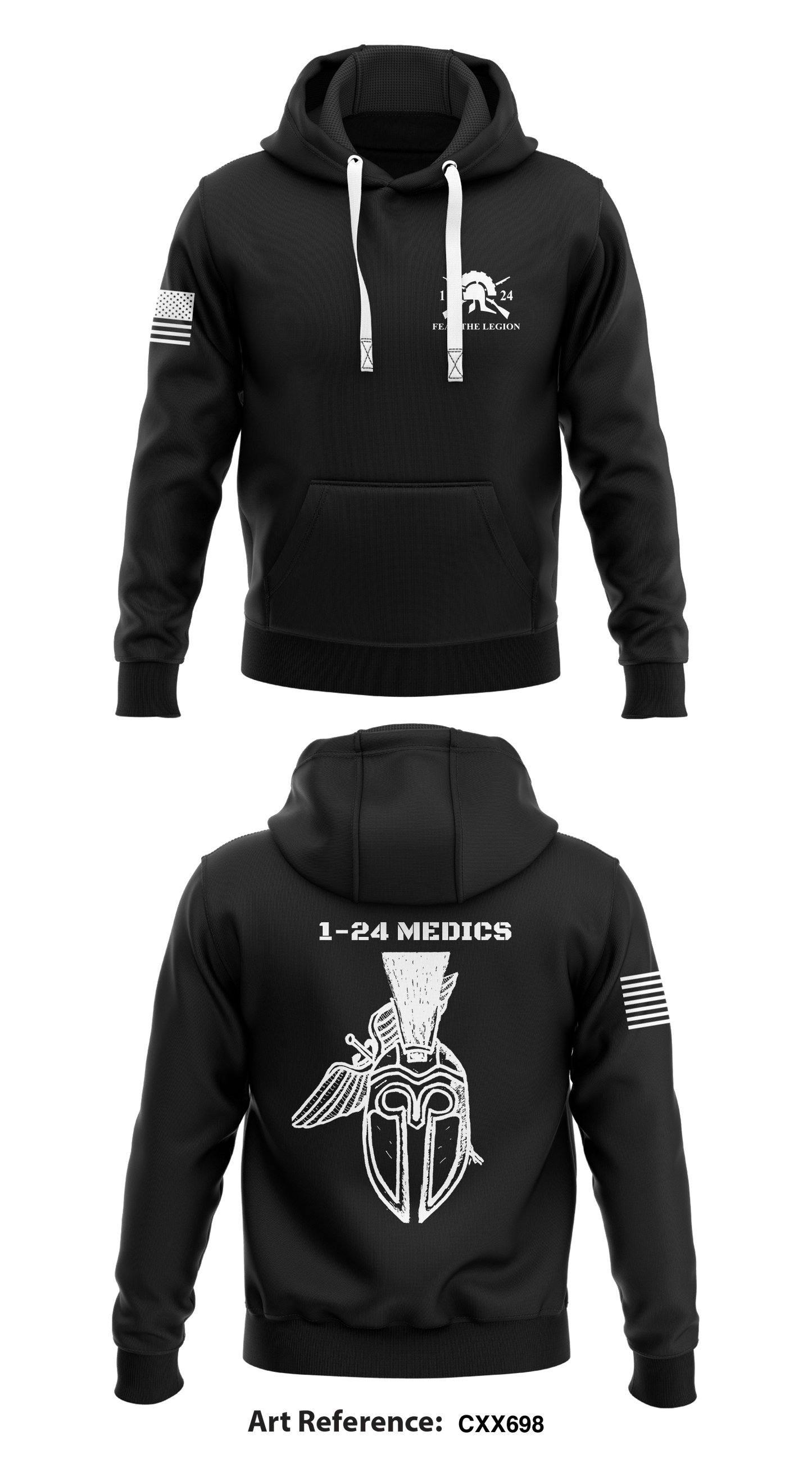 1-24 INFANTRY  Core Men's Hooded Performance Sweatshirt - CXX698