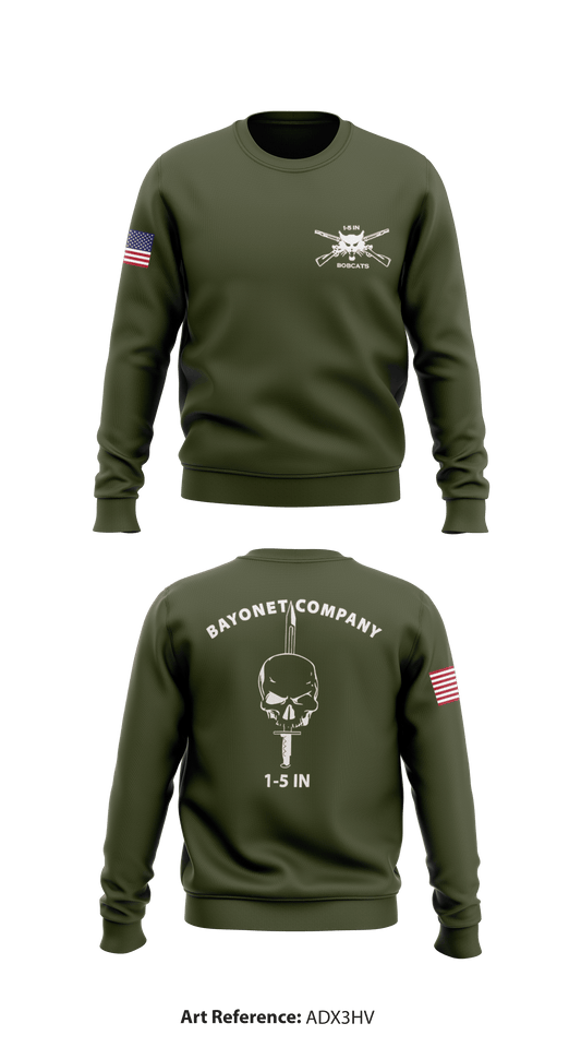 1-5 IN Bayonet Company Store 1 Core Men's Crewneck Performance Sweatshirt - adX3Hv