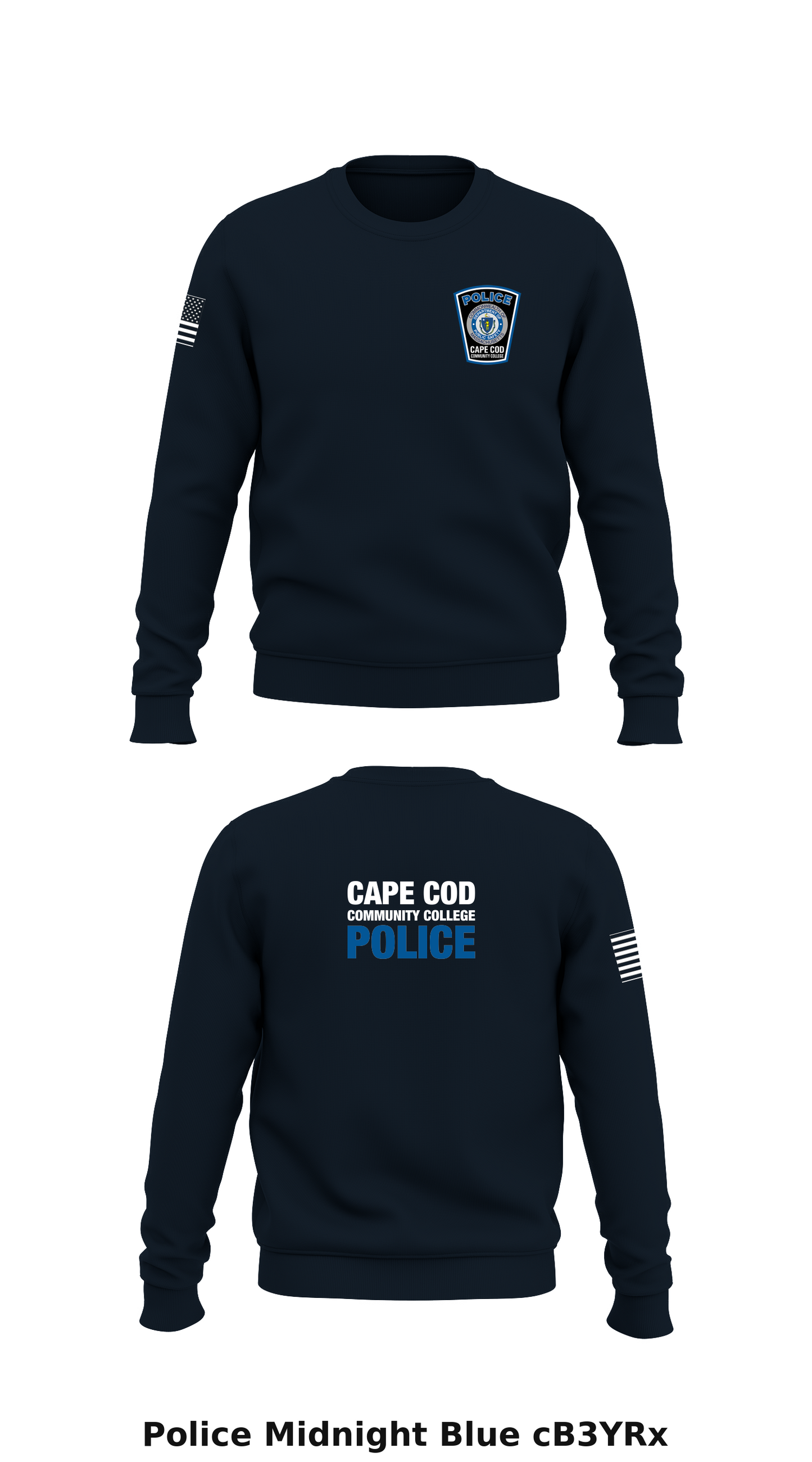 Cape Cod Community College Police Department Store 1 Core Men's Crewneck Performance Sweatshirt - cB3YRx