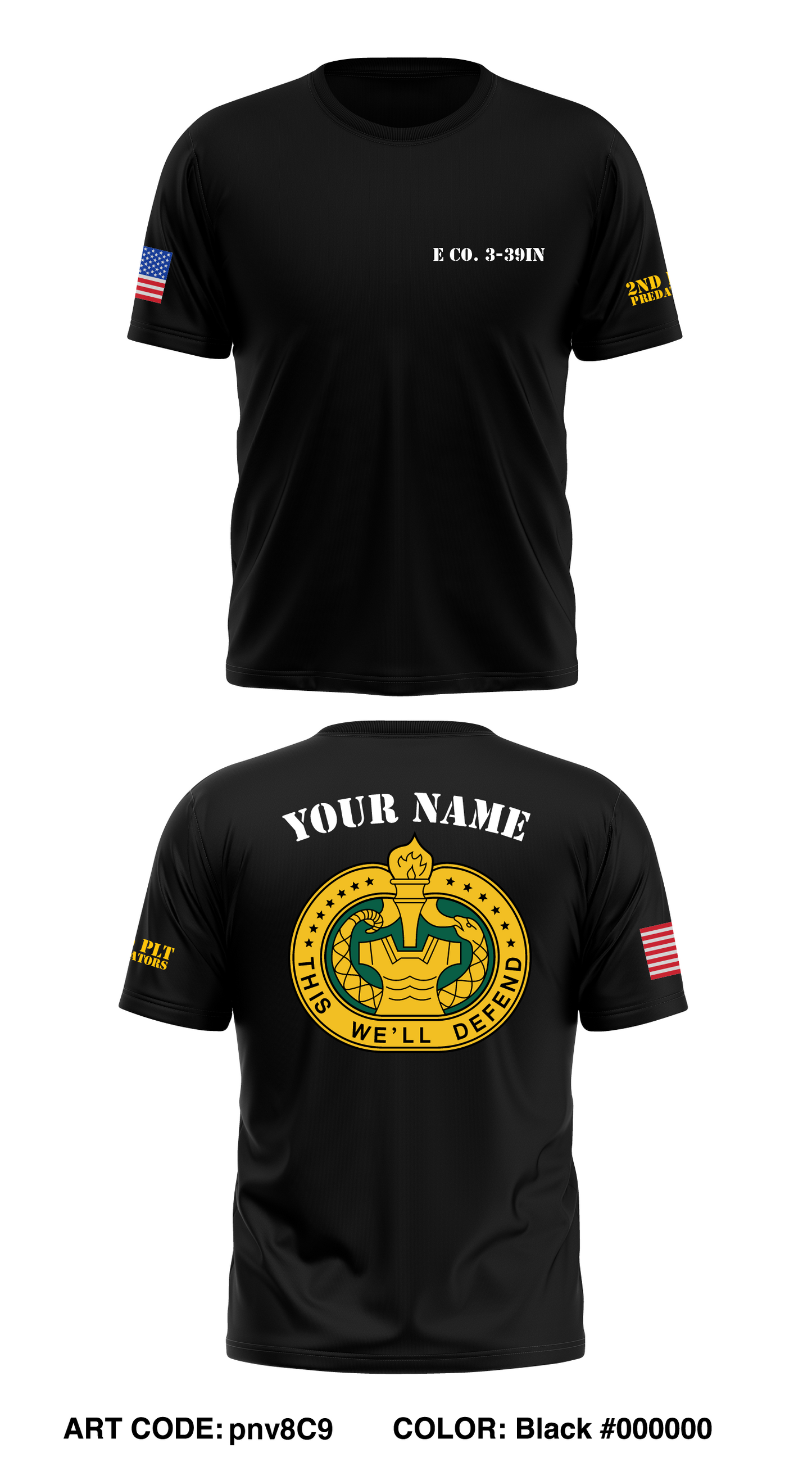 E Co, 3-39th Store 1 Core Men's SS Performance Tee - pnv8C9