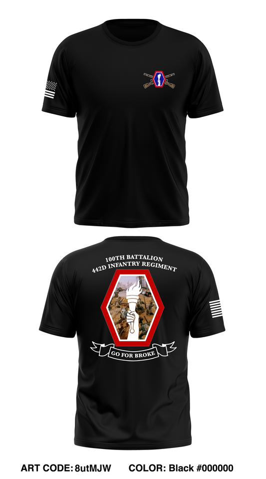 100TH BATTALION 442D INFANTRY REGIMENT Store 2 Core Men's SS Performance Tee - 8utMJW