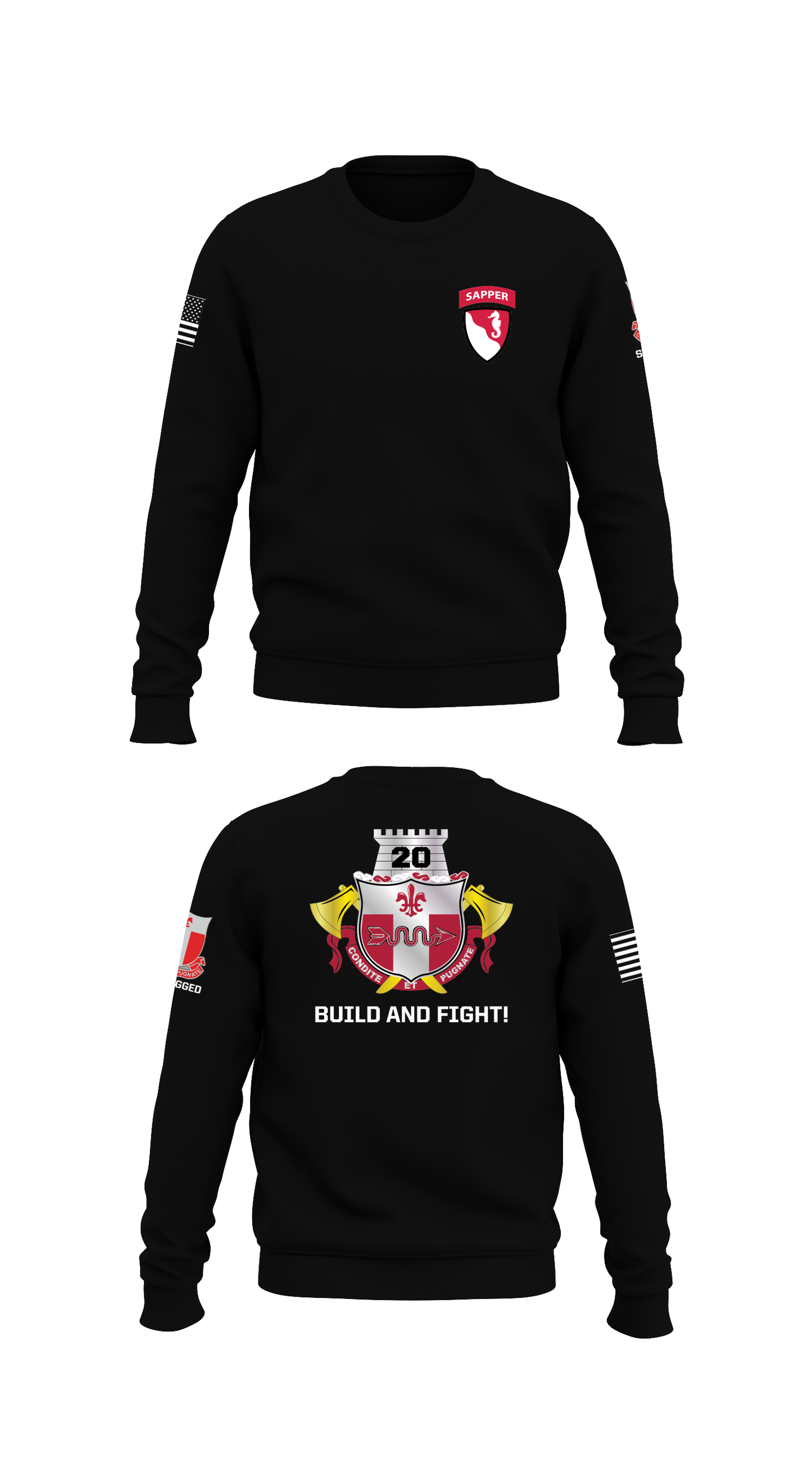 20th Engineer Battalion  Store 1 Core Men's Crewneck Performance Sweatshirt - 87732384164