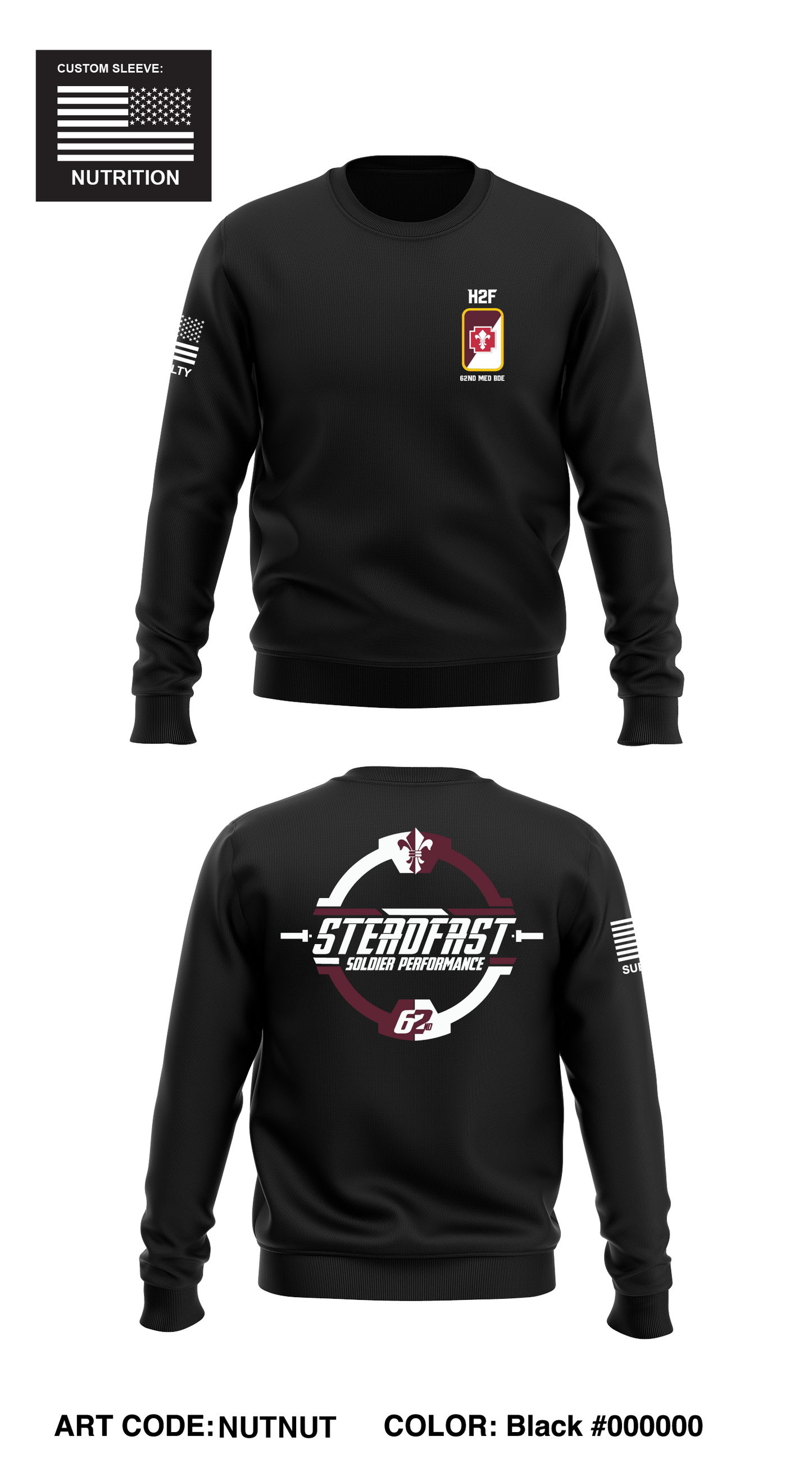 62nd Medical Brigade Store 1 Core Men's Crewneck Performance Sweatshirt - NUTNUT