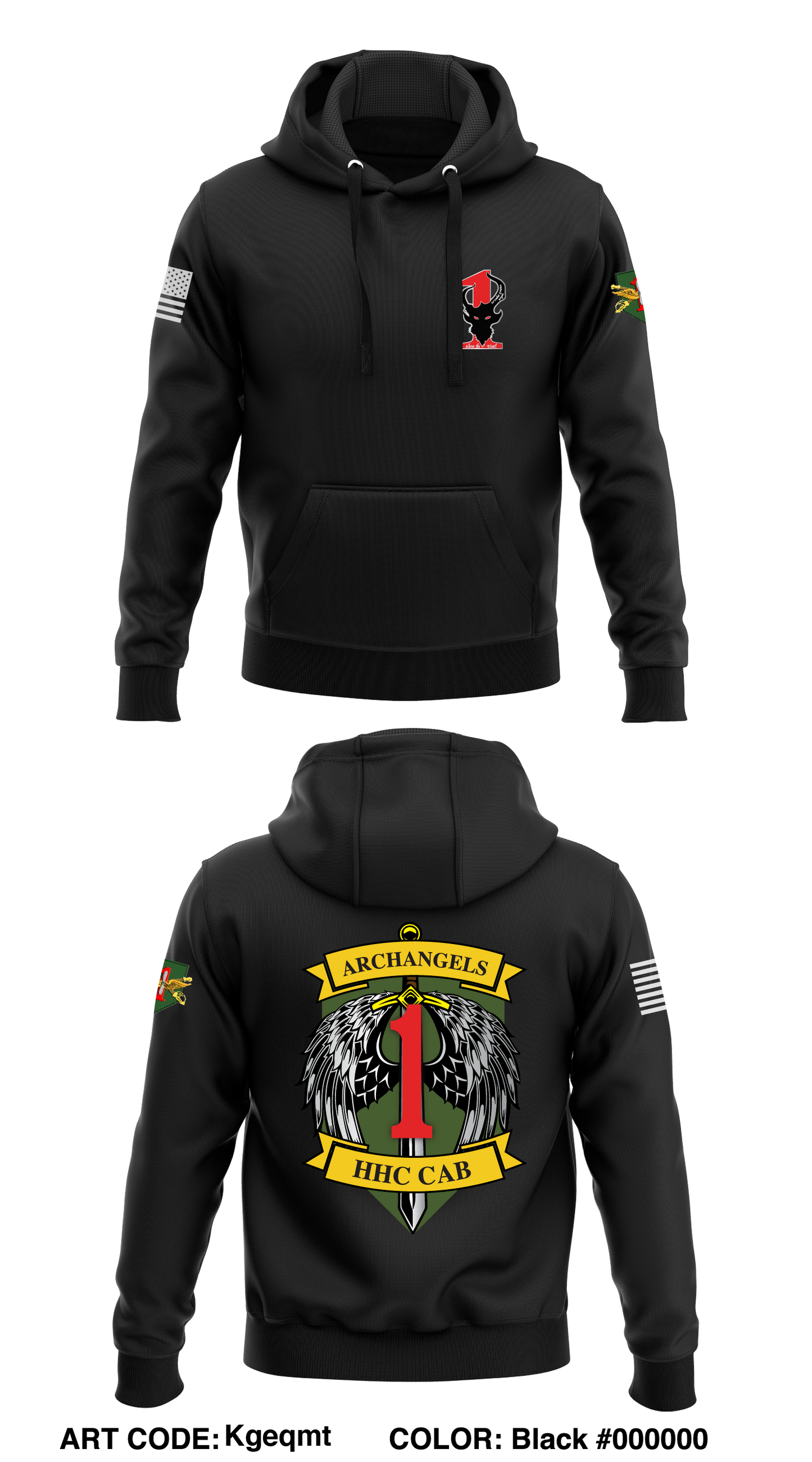 1st Combat Aviation Brigade, Archangels, HHC Store 1  Core Men's Hooded Performance Sweatshirt - Kgeqmt