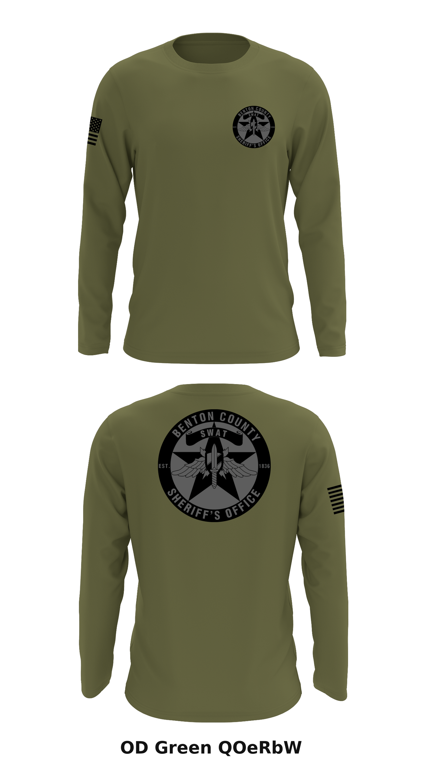 Benton County Sheriff’s SWAT Store 1 Core Men's LS Performance Tee - QOeRbW