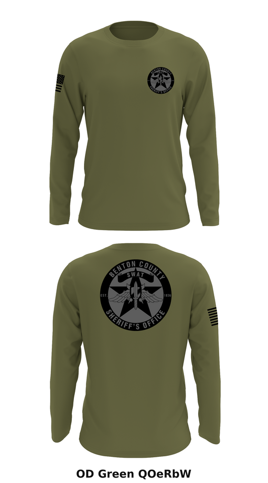 Benton County Sheriff’s SWAT Store 1 Core Men's LS Performance Tee - QOeRbW