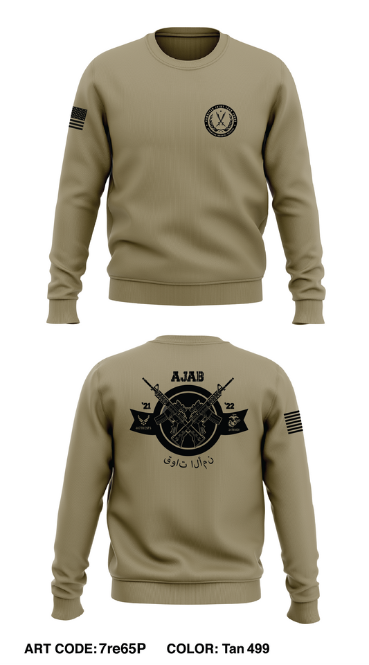 AJAB Store 1 Core Men's Crewneck Performance Sweatshirt - 7re65P-TAN