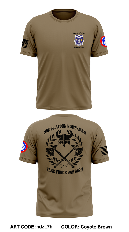 3rd Plt, B Co 2nd CAB, 136th IN Store 1 Core Men's SS Performance Tee - ndzL7h