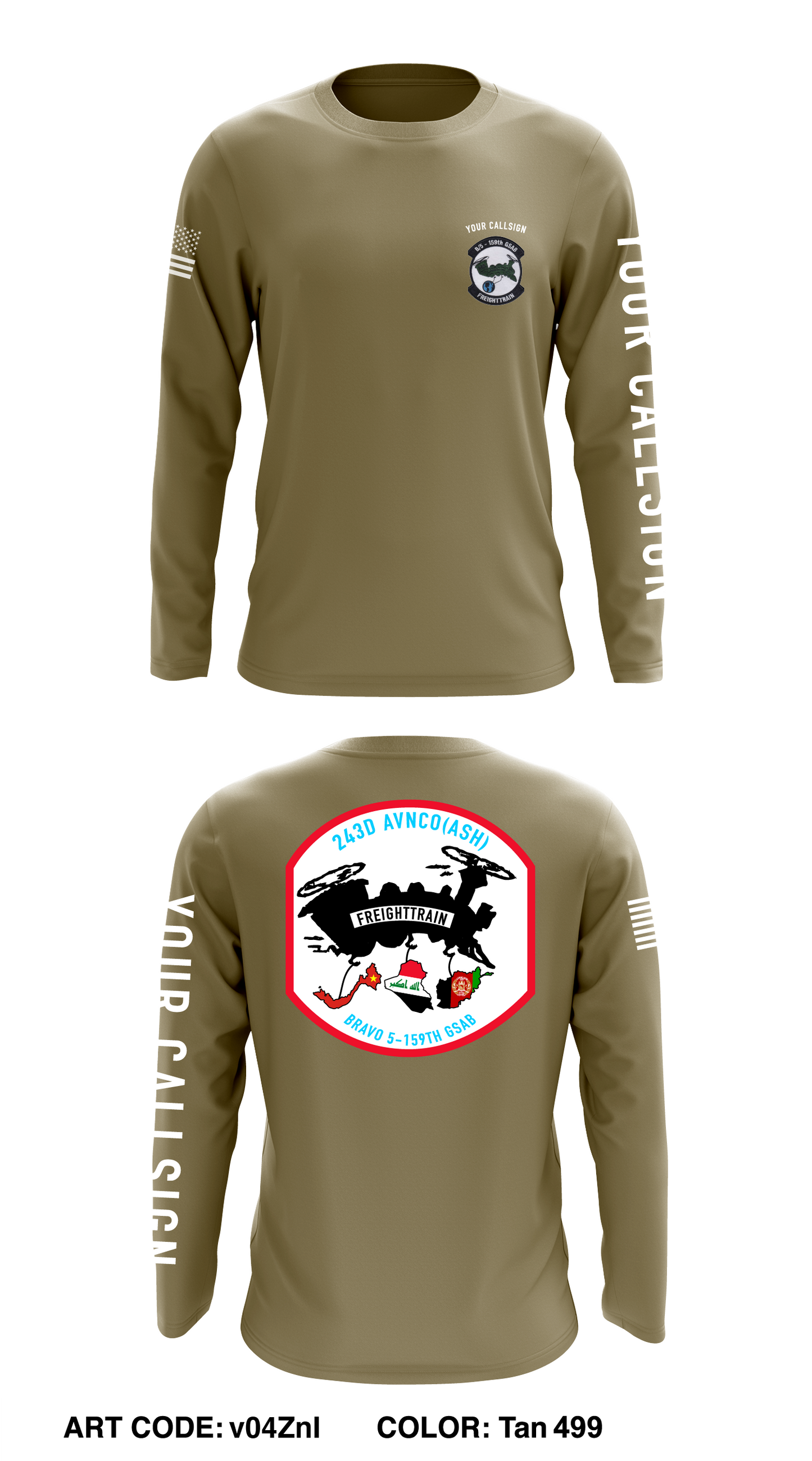 B Co 5-159th GSAB Store 1 Core Men's LS Performance Tee - v04ZnI
