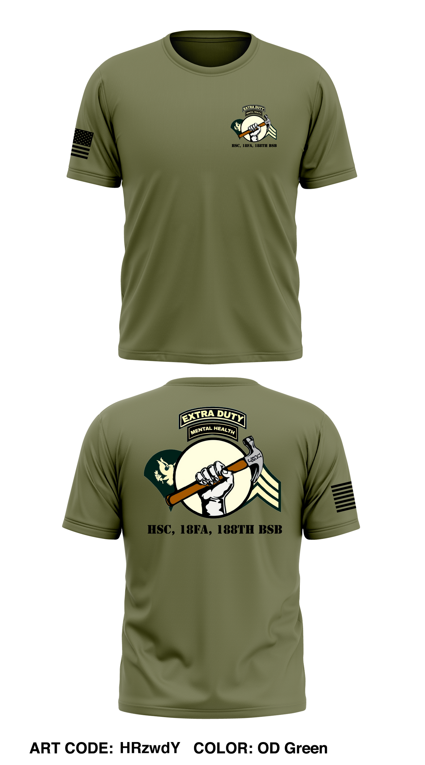 Hsc, 18fa, 188th bsb Store 1 Core Men's SS Performance Tee - HRzwdY