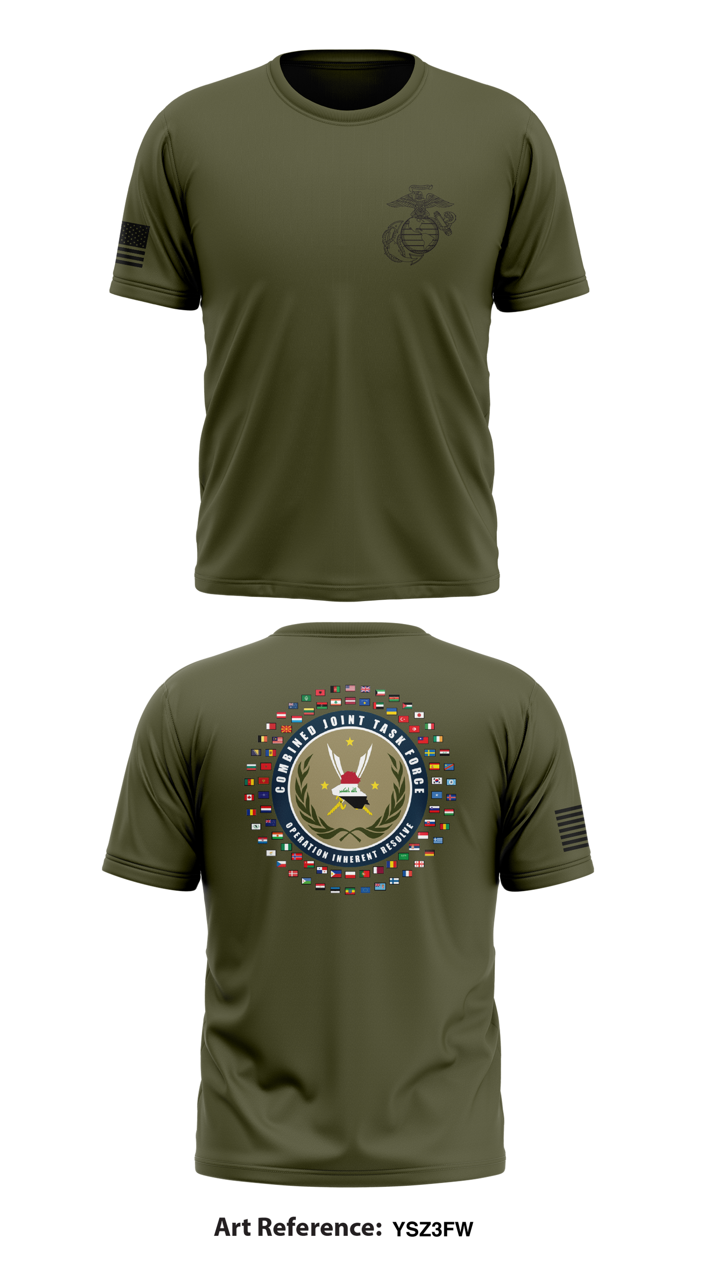 Combined Joint Task Force-Operation Inherent Resolve Store 1 Core Men's SS Performance Tee - ysZ3fw
