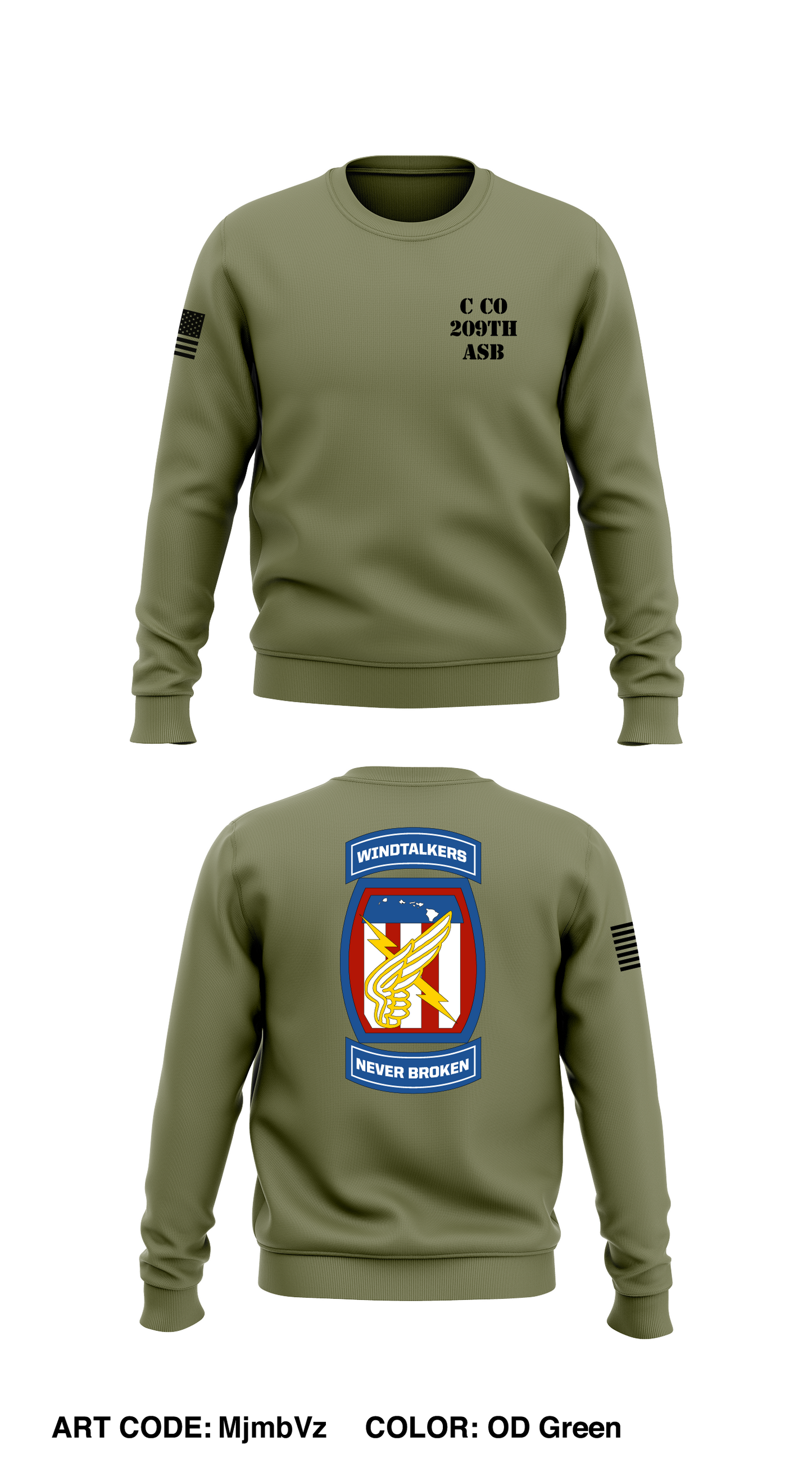 Charlie Co 209th ASB Store 1 Core Men's Crewneck Performance Sweatshirt - MjmbVz