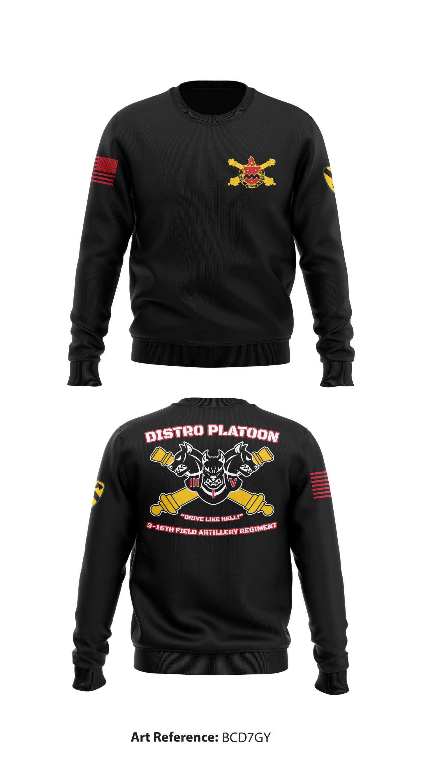 Distro Platoon, F FSC, 3-16th FAR, 2/1 CAV Store 1 Core Men's Crewneck Performance Sweatshirt - bCd7gy