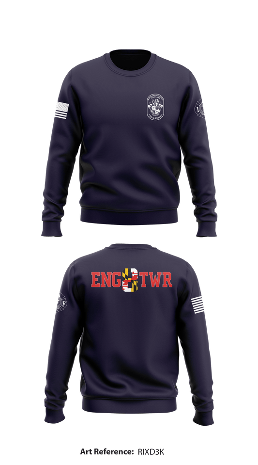 MCFRS Station 8 Store 1 Core Men's Crewneck Performance Sweatshirt - rixD3k