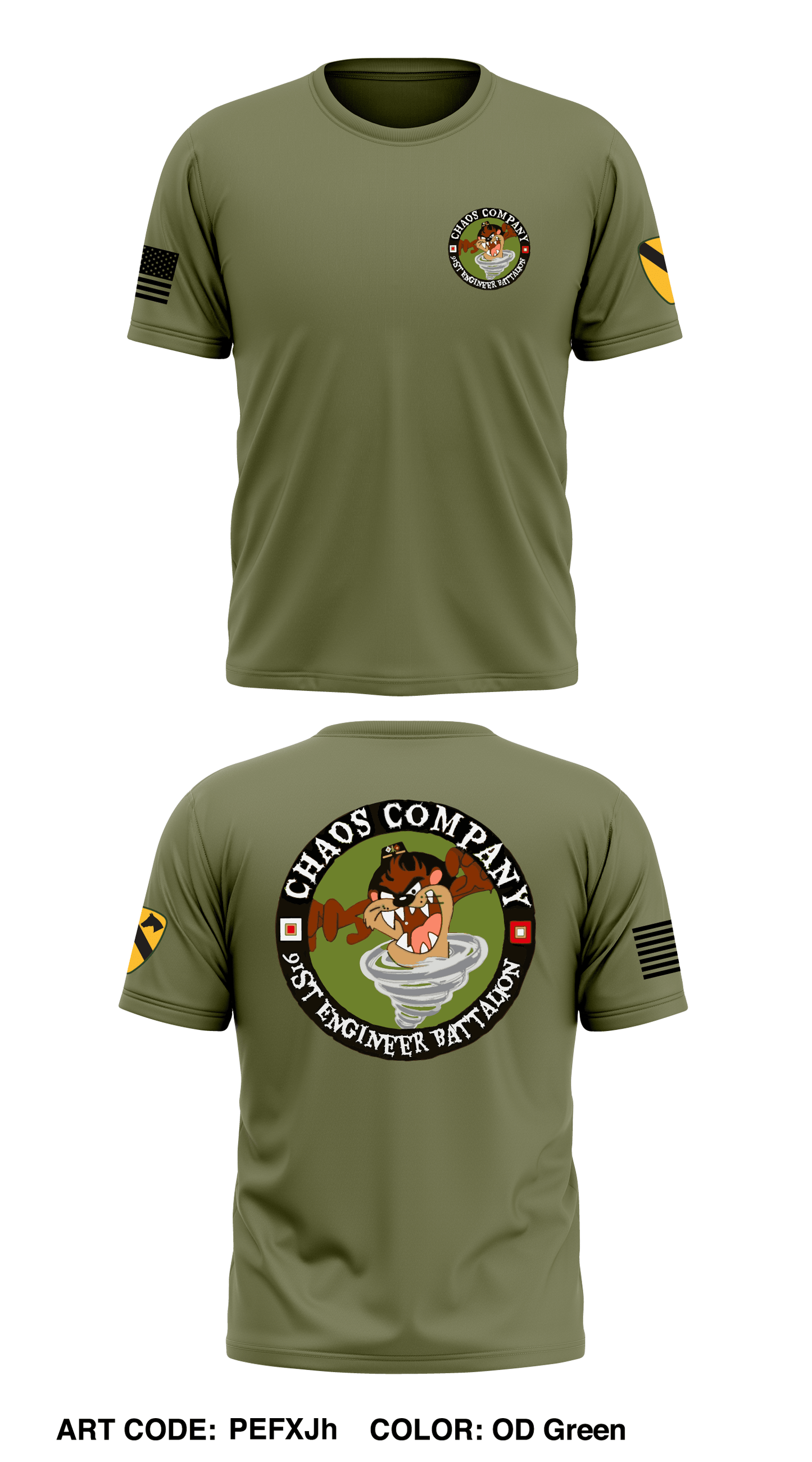 Chaos Company 91st Engineer Battalion Store 1 Core Men's SS Performance Tee - PEFXJh