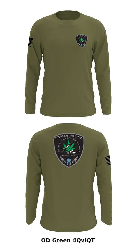 Pitman Police Dept. SIU Store 1 Core Men's LS Performance Tee - 4QvlQT