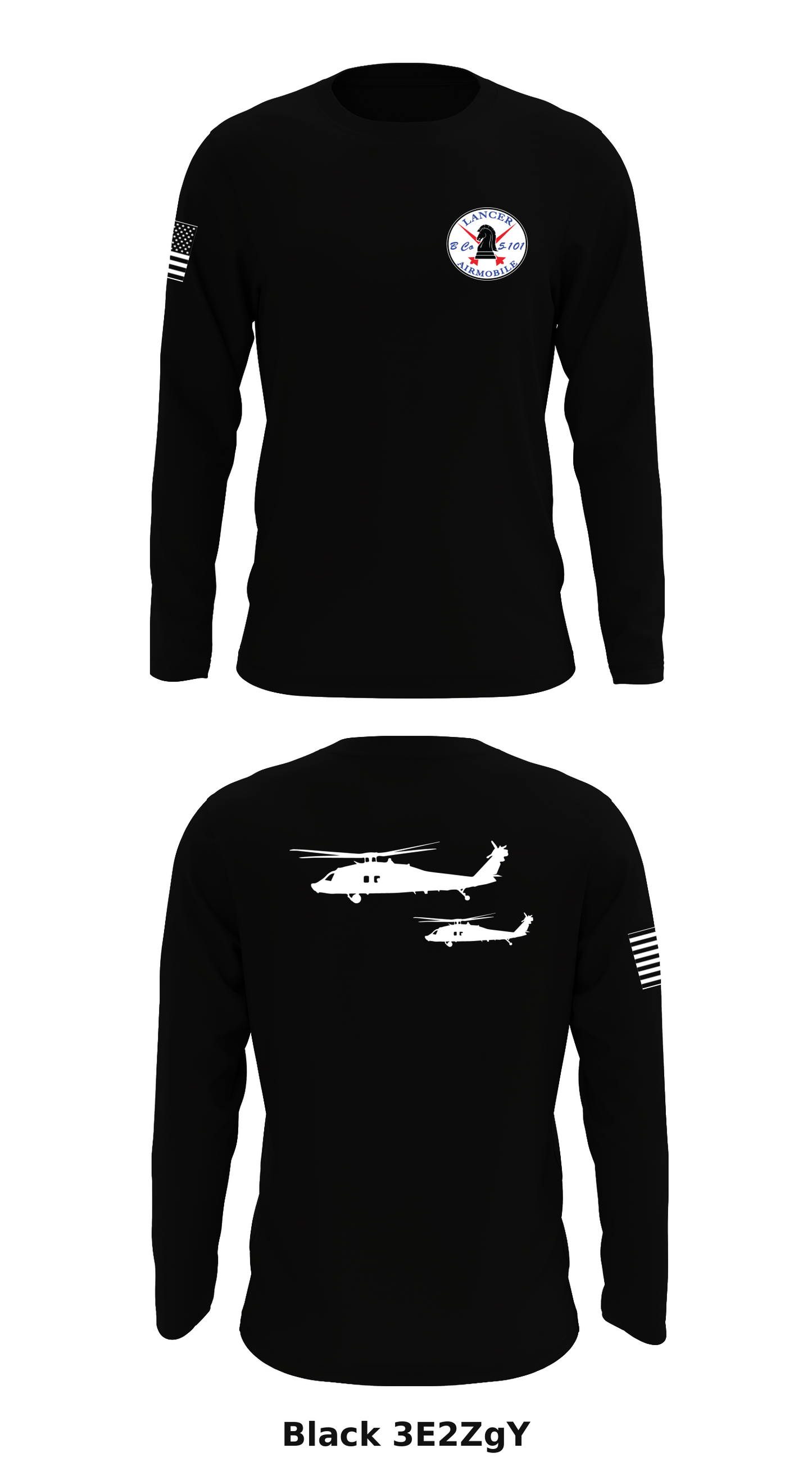 B Co 5-101 Lancers Store 1 Core Men's LS Performance Tee - 3E2ZgY