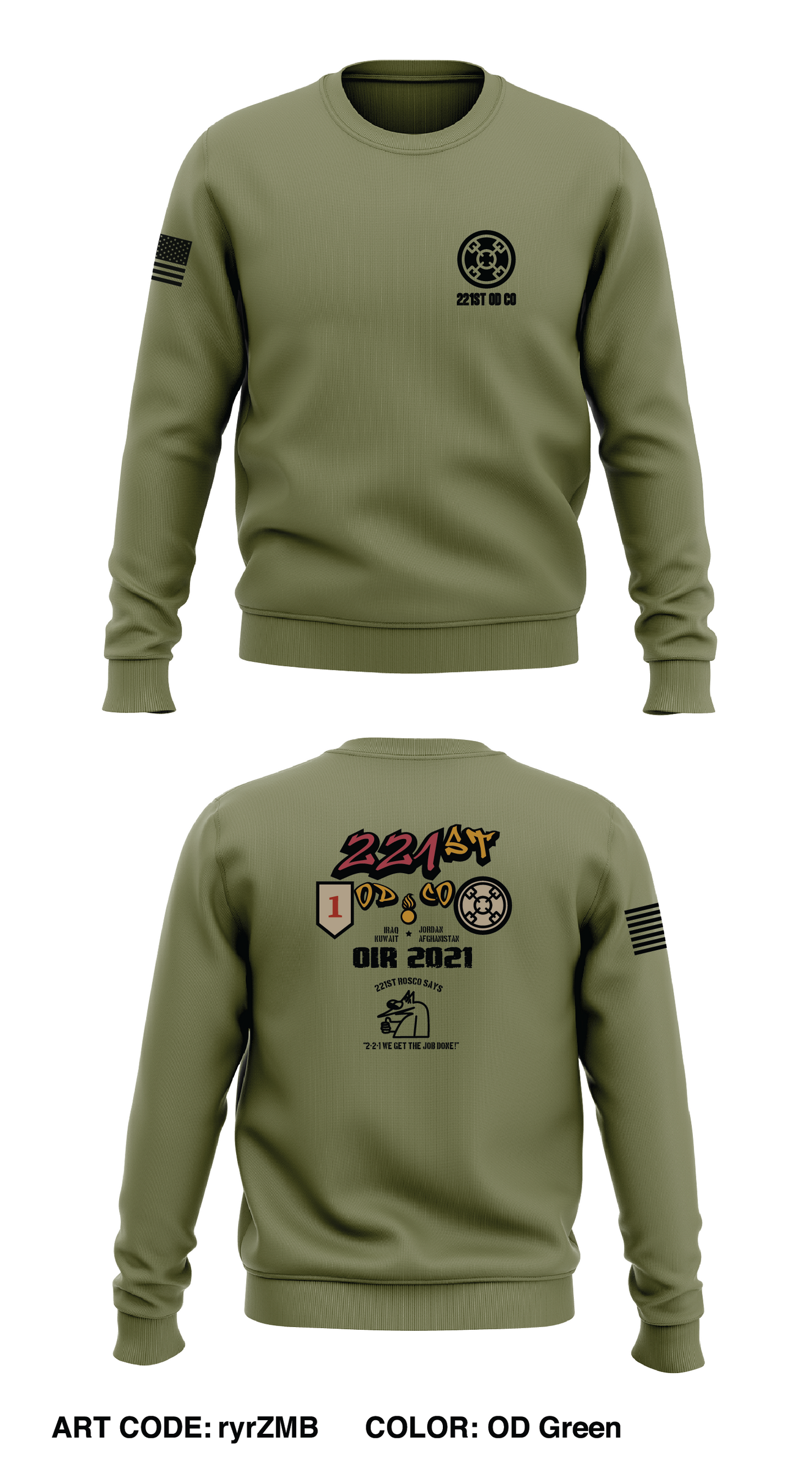 221st OD Co Store 1 Premium Core Men's Crewneck Performance Sweatshirt - ryrZMB
